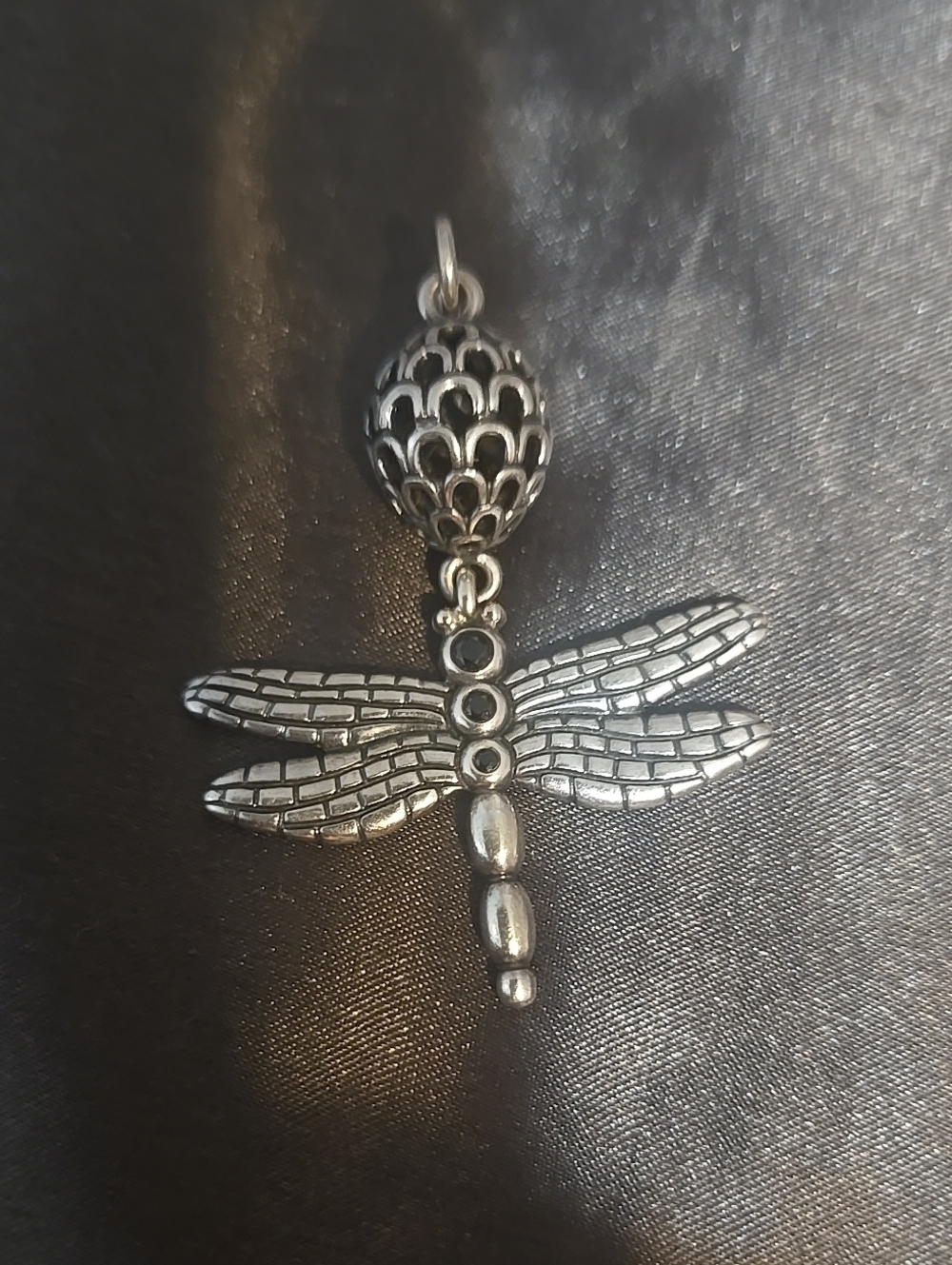 Silver Dragonfly Pendant Necklace - Pandora - Picture 2 of 3